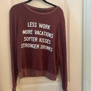 Wildfox Burgundy Sweatshirt, Size XS, like new